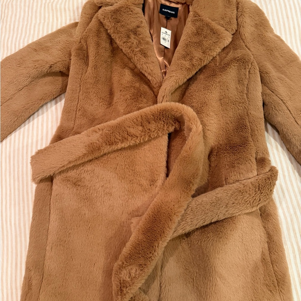 Express Cozy Tan Teddy Jacket